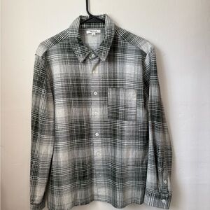 Madewell Dark Green and White Checkered Shirt